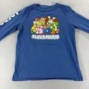 Abercrombie Kids Super Mario Nintendo Graphic Long Sleeve Shirt Blue Size 11/12